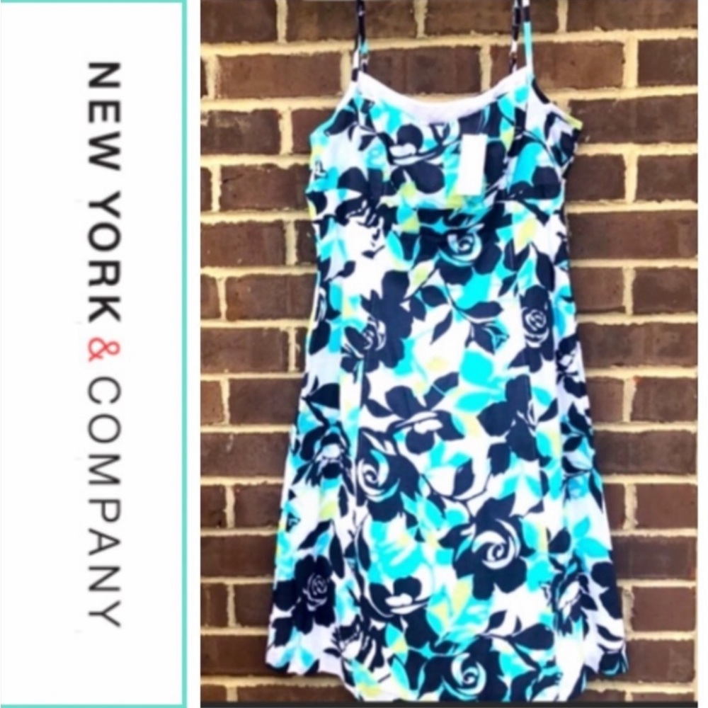 NWT New York & co floral spaghetti strap sun dress.